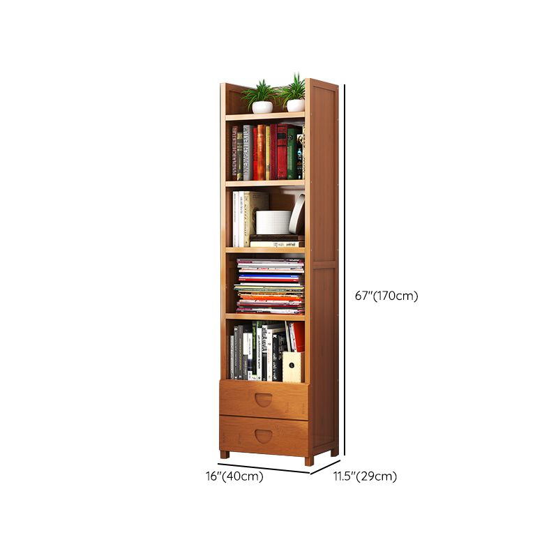 Closed Back Bamboo Bookshelf Contemporary Vertical Bookcase for Home Clearhalo 'Bookcases' 'furn' 'furn_bookcases' 'Furniture' 'Office Furniture' 1200x1200_ef956827-8516-43b3-9934-b70936f9e755