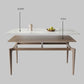 Mesa de comedor Mid-Century Mesa de comedor rectangular de piedra en blanco