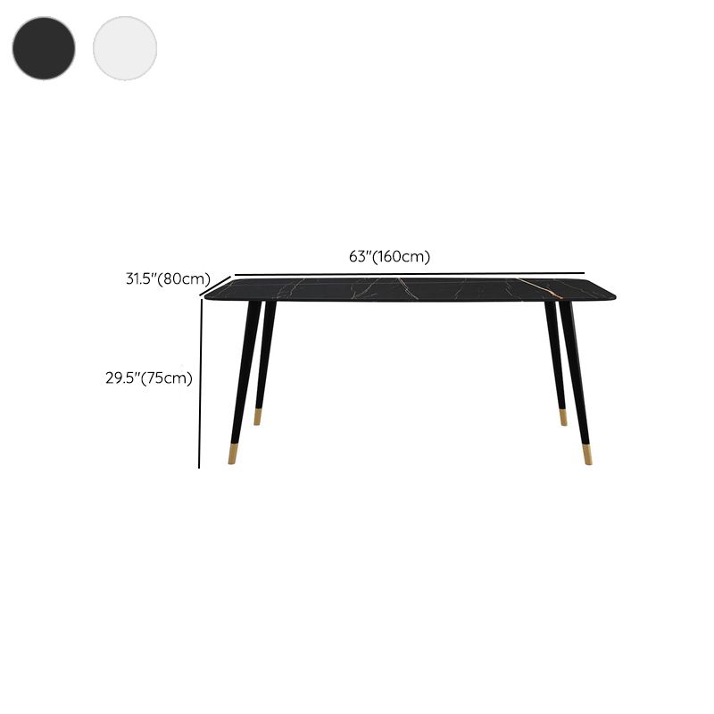 Industrial Sintered Stone Dining Table Rectangle Table with 4 Legs Clearhalo 'Dining Tables & Seating' 'Dining Tables' 'dining_table' 'furn' 'furn_dining_table' 'Furniture' 'Kitchen & Dining Furniture' 1200x1200_ef97b28c-4fc9-4c45-8e1b-c508a52f7289