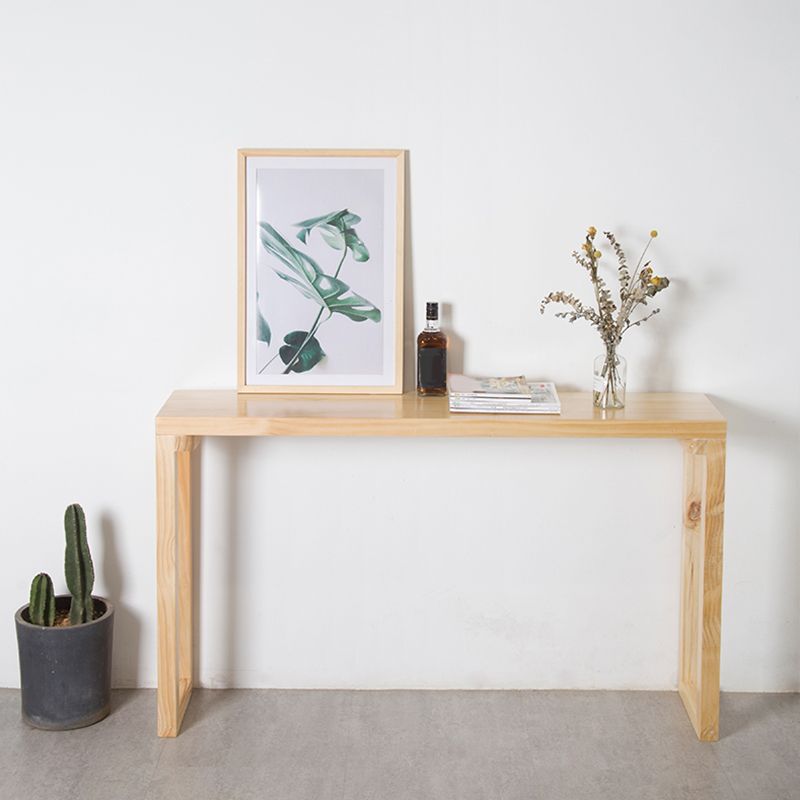 Industrial Rectangle Bistro Bar Desk Pine Solid Wood Bistro Table with Sled Base Clearhalo 'Bar Furniture' 'Bar Tables' 'bar_tables' 'furn' 'furn_bar_tables' 'Furniture' 'Kitchen & Dining Furniture' 1200x1200_ef98f64e-98de-4ddc-b294-338cc4b9fe50