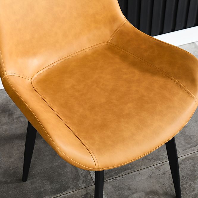 Home Contemporary Arm Chair Solid Back Metal Upholstered Dining Room Chair (Set of 4) Clearhalo ' kitchen&dining_furn' 'Dining Chairs' 'Dining Tables & Seating' 'dining_chair' 'furn' 'furn_dining_chair' 'Furniture' 'furniture_dining_chair' 'Kitchen & Dining Furniture' 'kitchen' 1200x1200_ef9919be-9544-461e-8c4a-70a498ca632b