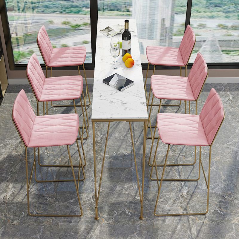 Rectangular Bar Height Table White Faux Marble Top Bistro Pub Table for Indoor Clearhalo 'Bar Furniture' 'Bar Tables' 'bar_tables' 'furn' 'furn_bar_tables' 'Furniture' 'Kitchen & Dining Furniture' 1200x1200_ef9a1680-0535-4988-8d3c-34a53ae2641c