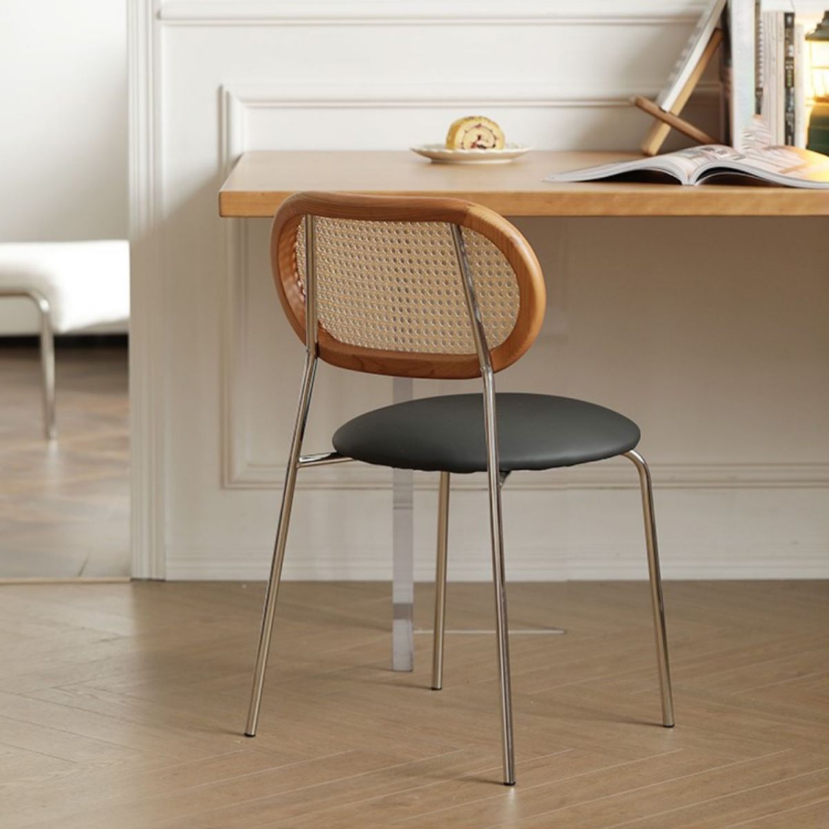 PU Leather Contemporary Side Chair Open Back Dining Chair for Dining Room Clearhalo 'Dining Chairs' 'Dining Tables & Seating' 'dining_chair' 'furn' 'furn_dining_chair' 'Furniture' 'furniture_dining_chair' 'Kitchen & Dining Furniture' 1200x1200_ef9a3d77-c89d-4654-860c-b2eb0ca44172