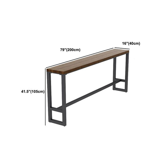 Industrial Style 1/2/3/5 Pieces Bar Table Set Rectangle Bar Table with High Wood Stools Clearhalo 'Bar Furniture' 'furn' 'furn_home_bar_bar_sets' 'Furniture' 'Home Bars & Bar Sets' 'home_bar_bar_sets' 'Kitchen & Dining Furniture' 1200x1200_ef9a7c94-67d9-421c-9d6d-9a2bc52d837b
