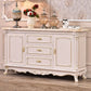 Sideboard in legno di quercia a 2 porte in stile glam per soggiorno