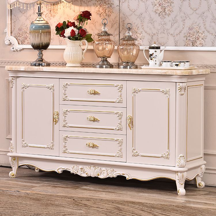 Sideboard in legno di quercia a 2 porte in stile glam per soggiorno