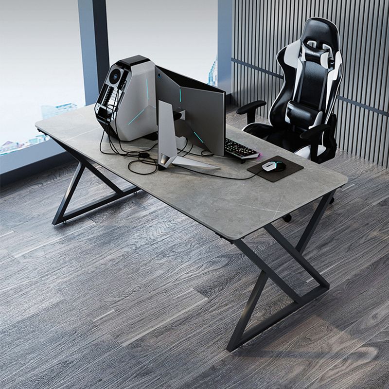 Industrial Rectangular Writing Desk Marble Office Desk with Metal Legs Clearhalo 'furn' 'furn_office_desk' 'Furniture' 'Office Desks' 'Office Furniture' 'office_desk' 1200x1200_ef9c82f3-cdb7-41e2-ac54-9c046312046a