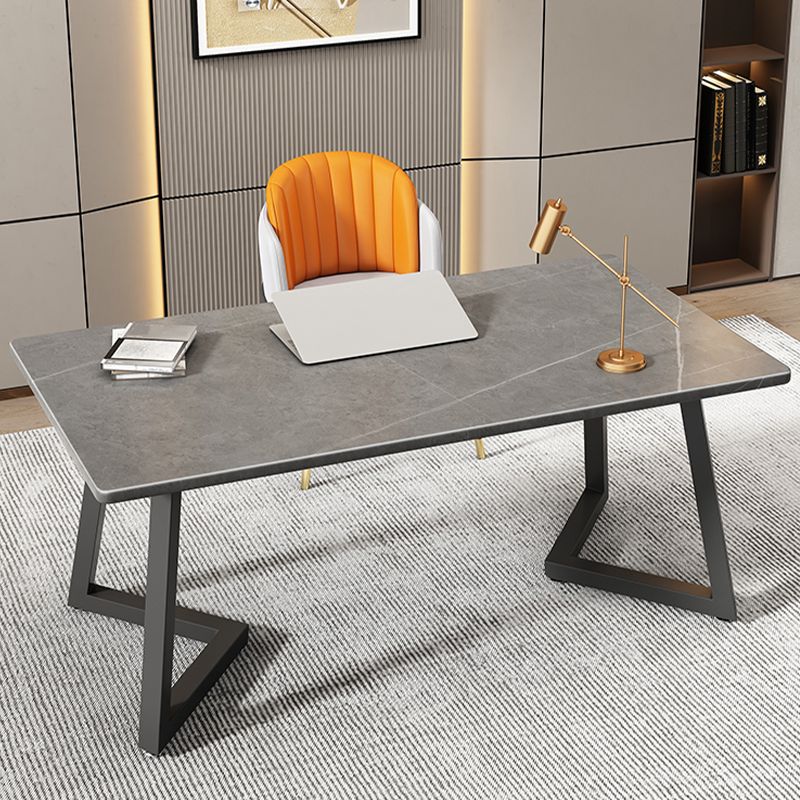 Bureau de bureau de rectangle de pierre Desk de style moderne en noir