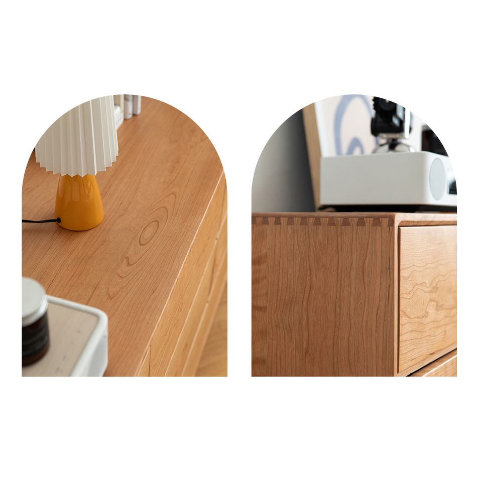 Commode double ultra moderne en pin massif, commode de rangement horizontale pour chambre à coucher