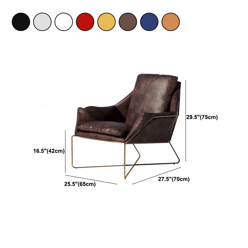 27.56 "de amplio estilo escandinavo acento sillón cruzado silla de brazo de metal cruzado