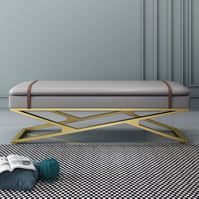 Glam 15" W Seating Bench Cushioned Rectangle Entryway and Bedroom Bench Clearhalo 'Benches' 'Chairs & Seating' 'furn' 'furn_benches' 'Furniture' 'Living Room Furniture' 1200x1200_efa2fd5d-af5c-43fa-bc1d-1099b330bb3a