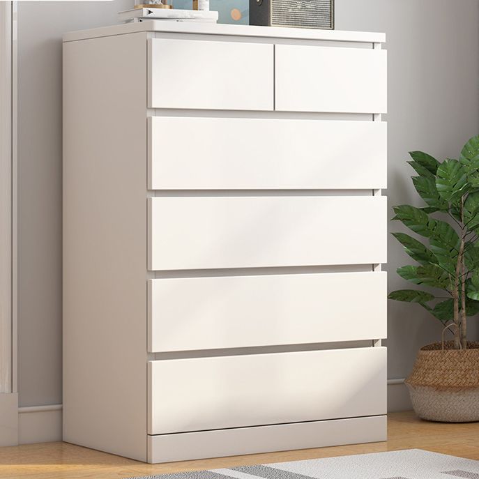 Modern Style White Storage Chest Vertical Wooden Chest with 3 / 4 / 5 / 6 Drawers