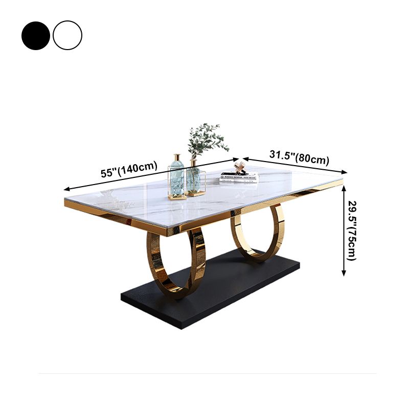 Traditional Luxury Rectangle Dining Table Stainless Steel Table for Dining Room Clearhalo ' dining_table' 'Dining Tables & Seating' 'Dining Tables' 'furn' 'furn_dining_table' 'Furniture' 'furniture_dining_table' 'Kitchen & Dining Furniture' 'kitchen&dining_furn' 'kitchen' 'kitchen_dining_table' 1200x1200_efa35b54-f43c-44f5-b226-12a4ebab2398