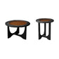 Table basse ou table d'appoint avec plateau en verre, pieds croisés noirs, table de cocktail