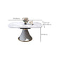 Round Modern Stone Dining Table Extendable for Small Spaces in White