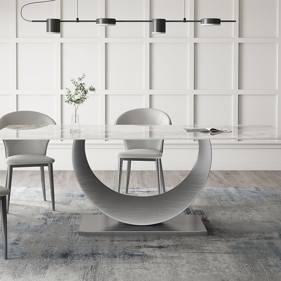 Contemporary Sintered Stone Table Set 1/3/4/5/7 Pieces Dining Set for Dining Areas Clearhalo 'Dining Room Sets' 'Dining Tables & Seating' 'dining_room_set' 'furn' 'furn_dining_room_set' 'Furniture' 'Kitchen & Dining Furniture' 1200x1200_efa74a1c-71c3-4f40-aacb-1d1844438dbf