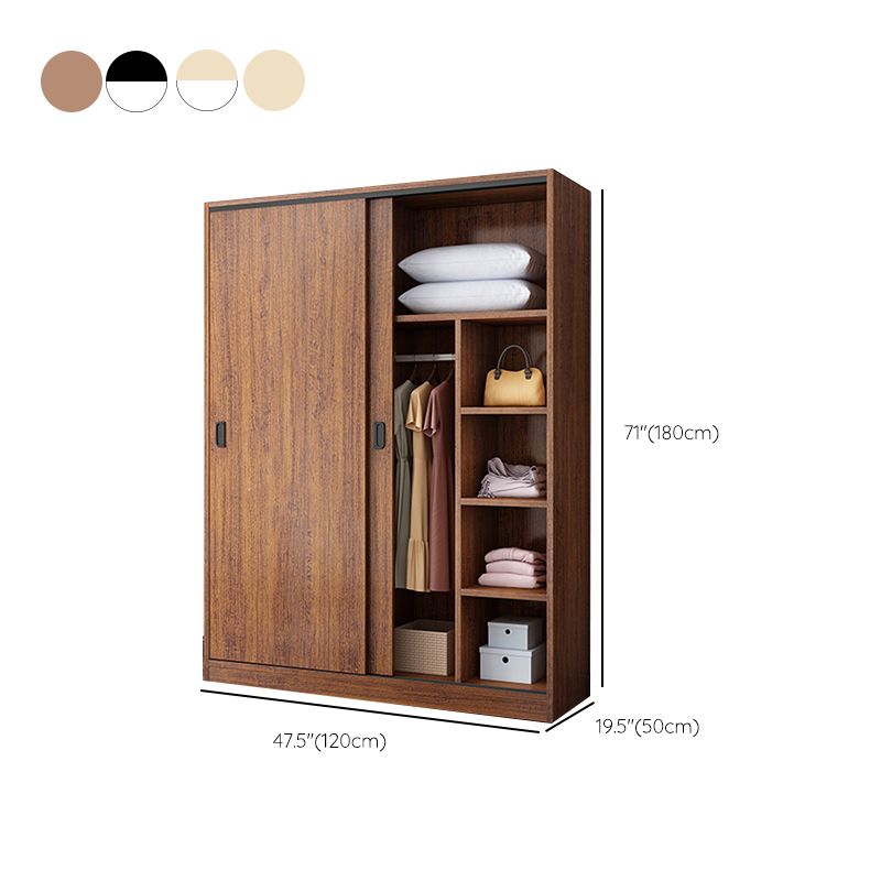 Modern Sliding Doors Wardrobe Wood Frame Freestanding Wardrobe Armoire