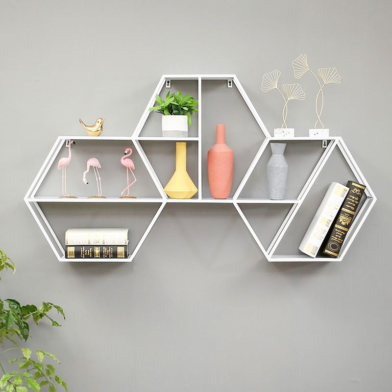 Libreria in metallo industriale galleggiante da 48,5 "L libreria per Home Office