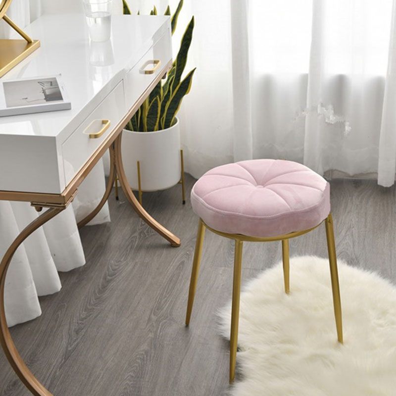 Velvet Upholstered Ottoman Velvet Colored Flower Shape Metal Frame Ottoman Clearhalo 'furn' 'furn_ottomans_poufs' 'Furniture' 'Living Room Furniture' 'Ottomans & Poufs' 'ottomans_poufs' 1200x1200_efa91940-1b8e-4de2-95a4-ade69d3afb0f