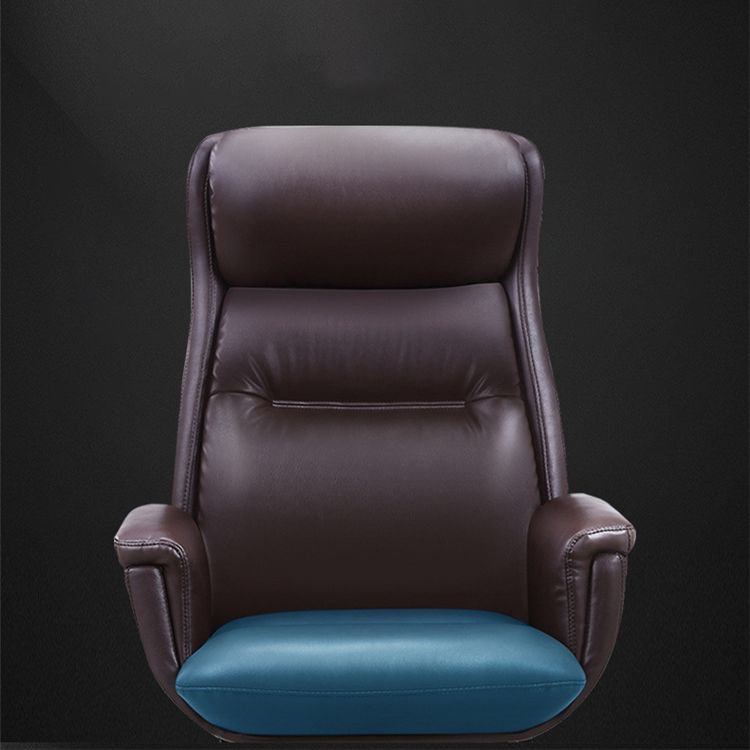 Chaise de gestionnaires à mécanisme d'inclinaison marron, avec appui-tête, chaise de bureau rembourrée pivotante