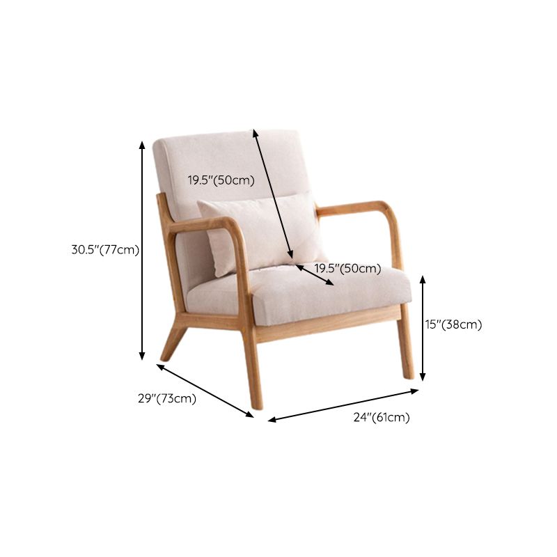 Solid Wood Side Chair Removable Slipcover Lounge Chair for Living Room