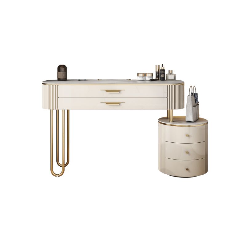 Stone Top Make -up Eitelkeit Metall und technischer Holzverkederstisch