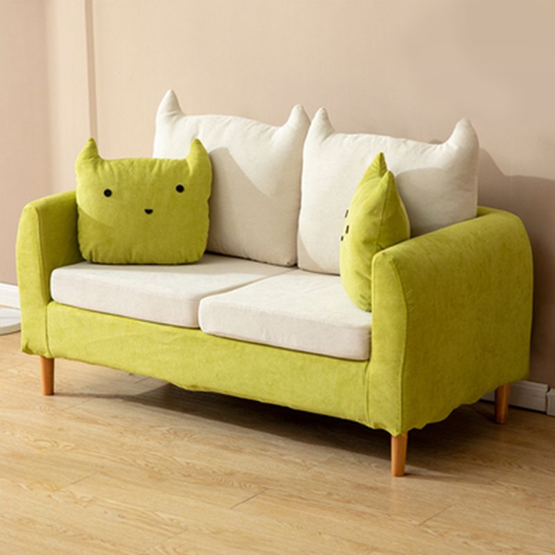 22.83" H Velvet Square Arm Modern Sofa with Tight Back slipcovered Sofa Clearhalo 'furn' 'furn_sofas' 'Furniture' 'furniture_sofas' 'kitchen' 'kitchen_sofas' 'Living Room Furniture' 'Sofa' 'sofas' 1200x1200_efac671b-f1e0-4e37-a298-800a517d5cf9