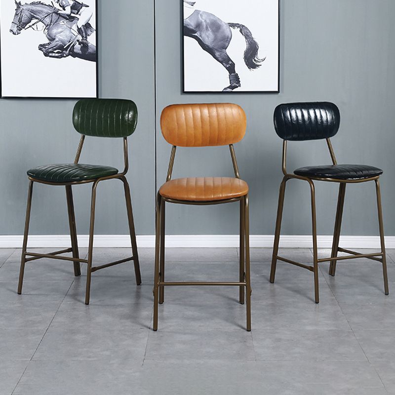 Quilted Rectangle Distressed Leather Barstool Industrial Indoor Tall Stool Clearhalo 'Bar Furniture' 'Bar Stools' 'bar_stools' 'furn' 'furn_bar_stools' 'furniture_bar_stools' 'Kitchen & Dining Furniture' 'kitchen&dining_furn' 'kitchen' 'kitchen_furn' Furniture' 1200x1200_efada5d8-0ebf-4a7e-ace1-2bcfce122550