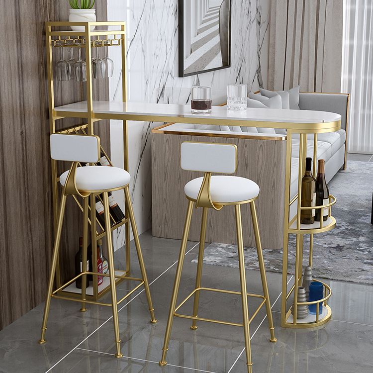 Contemporary Bar Wine Table Indoor Stone Counter Height Table with Storage Clearhalo 'Bar Furniture' 'Bar Tables' 'bar_tables' 'furn' 'furn_bar_tables' 'Furniture' 'furniture_bar_tables' 'Kitchen & Dining Furniture' 1200x1200_efaf3014-754d-4a8e-aca4-6aa9c20ee275
