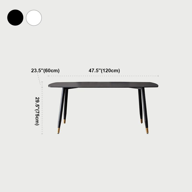 Metal Modern Rectangular Dining Table Sintered Stone Table for Kitchen and Dining Room Clearhalo ' dining_table' 'Dining Tables & Seating' 'Dining Tables' 'furn' 'furn_dining_table' 'Furniture' 'furniture_dining_table' 'Kitchen & Dining Furniture' 'kitchen&dining_furn' 'kitchen' 'kitchen_dining_table' 1200x1200_efafca21-ca01-4570-ba11-ea9bbdc2772b