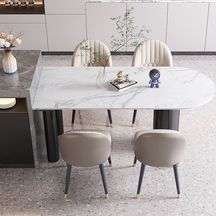 Modern Sintered Stone Dining Table 4 Legs Dining Table for Dining Room Clearhalo ' dining_table' 'Dining Tables & Seating' 'Dining Tables' 'furn' 'furn_dining_table' 'Furniture' 'furniture_dining_table' 'Kitchen & Dining Furniture' 'kitchen&dining_furn' 'kitchen' 'kitchen_dining_table' 1200x1200_efb0060d-d9ed-4c77-a172-cf37e9b5dc29