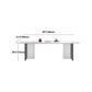 White Stone Top Dining Table Rectangle Contemporary Dining Table with Pedestal Base
