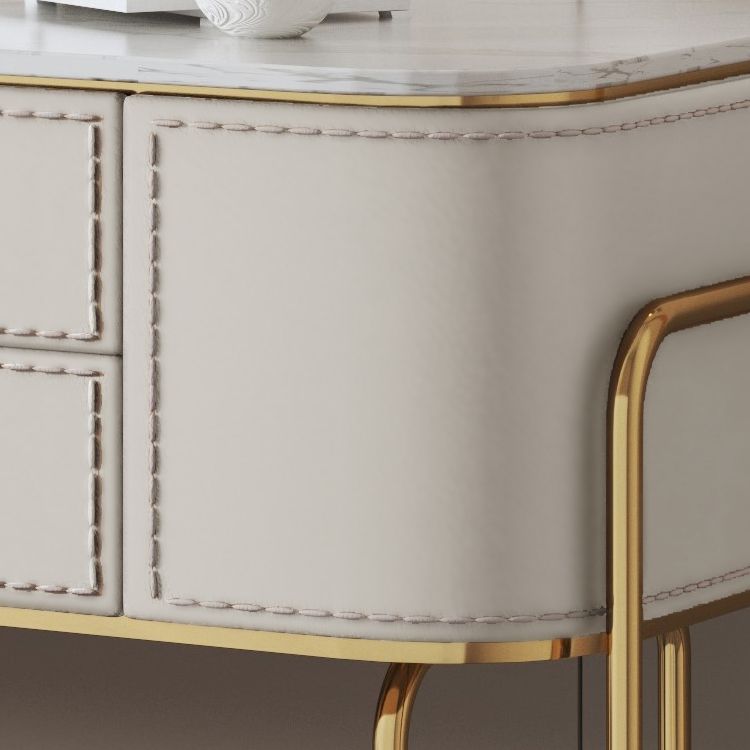 31.9 "H Zwei Schubladen Eitelkeit Spiegelte Tischverkesseltisch in Beige