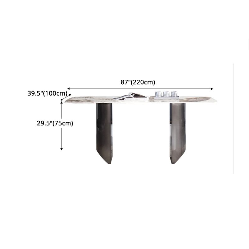 Modern Sintered Stone Top Dining Set Rectangle 1/4/5/7 Pieces Dining Room Table Set Clearhalo 'Dining Room Sets' 'Dining Tables & Seating' 'dining_room_set' 'furn' 'furn_dining_room_set' 'Furniture' 'furniture_dining_room_set' 'Kitchen & Dining Furniture' 1200x1200_efb126d8-db0a-4012-9abb-5d221ca0bcc0