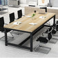 29" H Wooden Office Desk Modern Rectangle Meeting Desk with H-shape Base