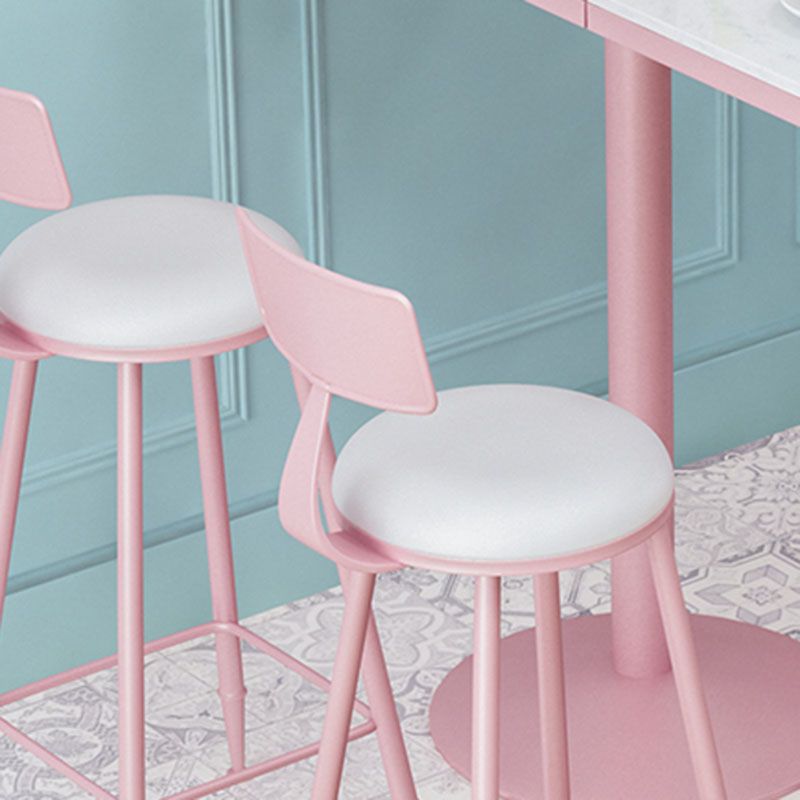 Modern Style Iron Bar Stool with Footrest Milk Tea Shop Pink Bar Stool 30 Inches Clearhalo 'Bar Furniture' 'Bar Stools' 'bar_stools' 'furn' 'furn_bar_stools' 'furniture_bar_stools' 'Kitchen & Dining Furniture' 'kitchen&dining_furn' 'kitchen' 'kitchen_furn' Furniture' 1200x1200_efb2160d-fcec-45e6-b732-ccb58c44c32e