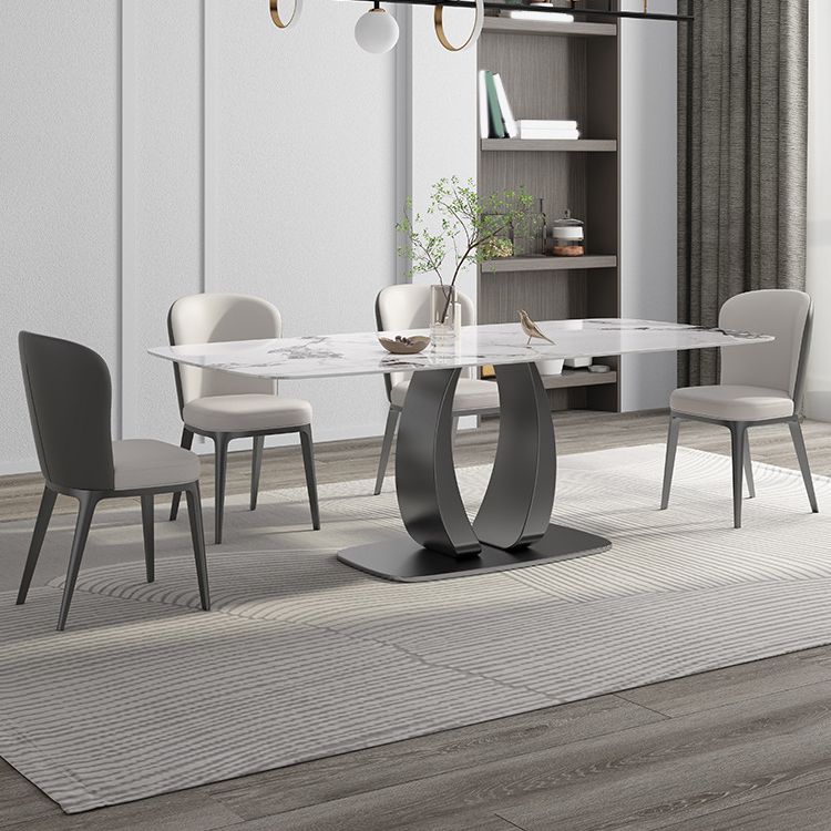 Modern 1/2/5/7 Pieces Rectangle Dining Set Sintered Stone Top Dinette Table Set Clearhalo 'Dining Room Sets' 'Dining Tables & Seating' 'dining_room_set' 'furn' 'furn_dining_room_set' 'Furniture' 'Kitchen & Dining Furniture' 1200x1200_efb2d4e8-7d9e-485b-9a23-028f27fc2ed0