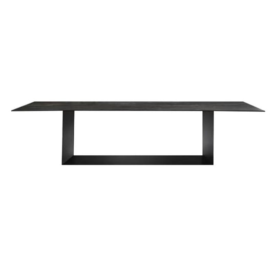 Metal Traditional Luxury Rectangle Table Sintered Stone Top Indoor Table for Kitchen and Dining Room