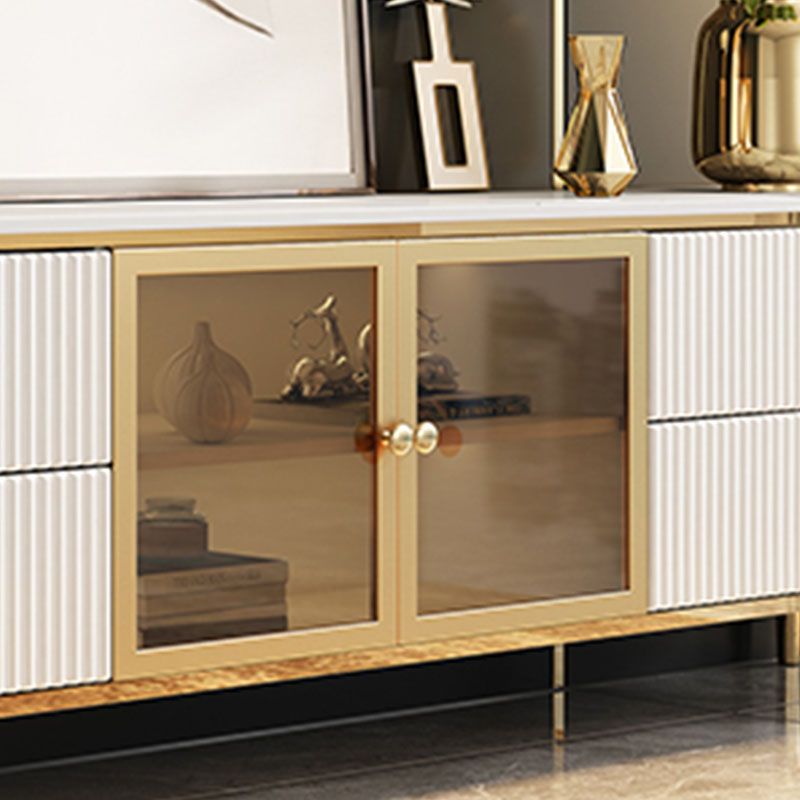 Glam White Stone Top TV Stand 4-Drawer TV Console with Stainless Steel Frame Clearhalo 'furn' 'furn_tv_stands_entertainment_centers' 'Furniture' 'Living Room Furniture' 'TV Stands & Entertainment Centers' 'TV Stands & Media Storage Furniture' 'tv_stands_entertainment_centers' 1200x1200_efb50443-af7f-4fae-8d47-a471812a919c