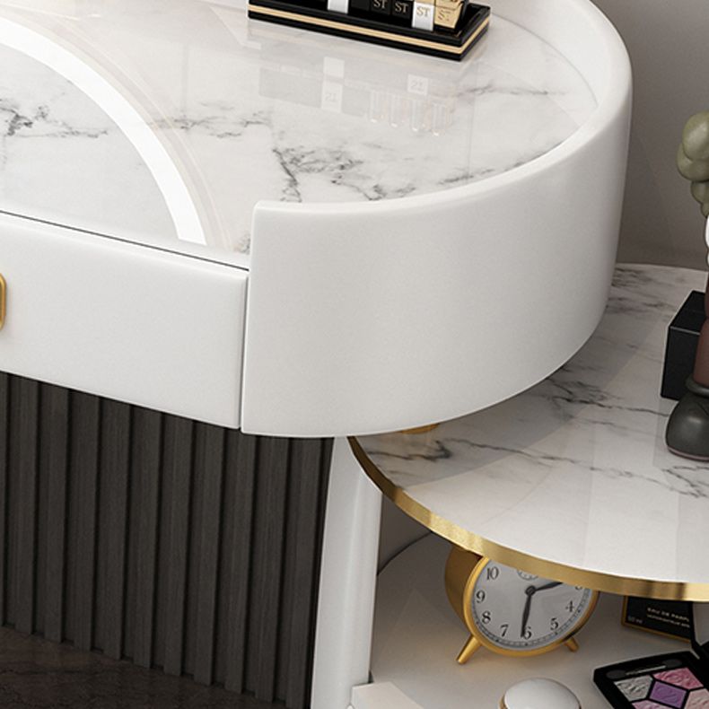 Removable Makeup Counter Lighted Mirror Vanity Dressing Table for Bedroom