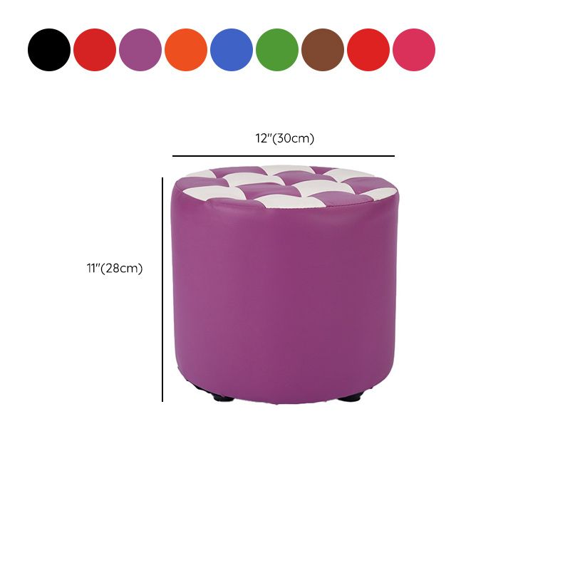 Contemporary Pouf Ottoman Faux Leather Tufted Square Pattern Cylinder Shape Ottoman Clearhalo 'furn' 'furn_ottomans_poufs' 'Furniture' 'Living Room Furniture' 'Ottomans & Poufs' 'ottomans_poufs' 1200x1200_efb6d33b-b050-4c48-812a-34cb9373832c