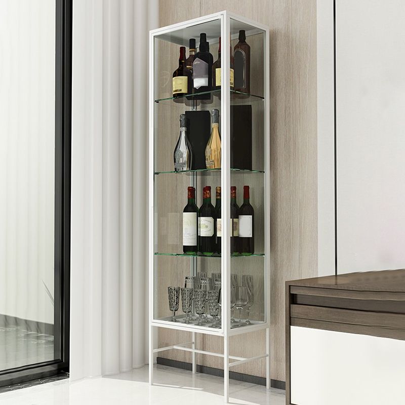 Modern Steel Curio Cabinet Standard 14" W 1 Door Cabinet for Dining Room Clearhalo 'Display & China Cabinets' 'display_china_cabinets' 'furn' 'furn_display_china_cabinets' 'Furniture' 'Kitchen & Dining Furniture' 1200x1200_efb70879-228d-47cd-beea-3e8bb148cb2d