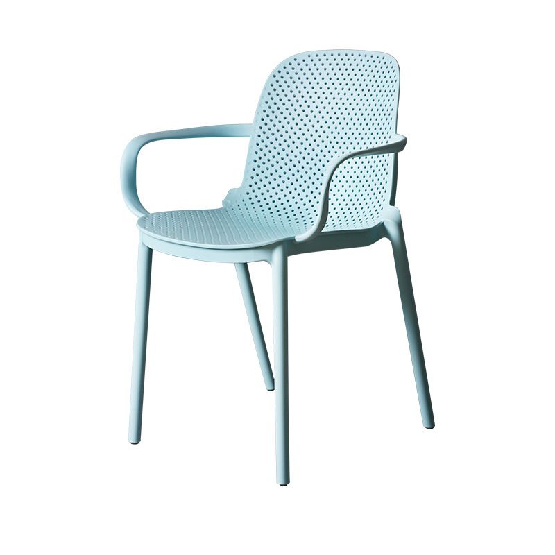 Moderne stapelbare stoel Dineren Open achterstoel met plastic benen voor keuken