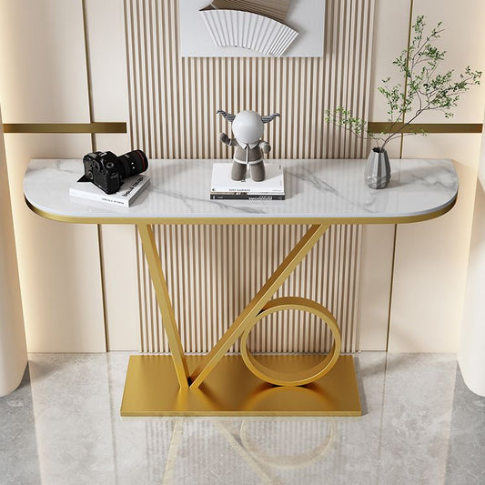 31" H Glam Console Accent Table Antique Finish Console Table