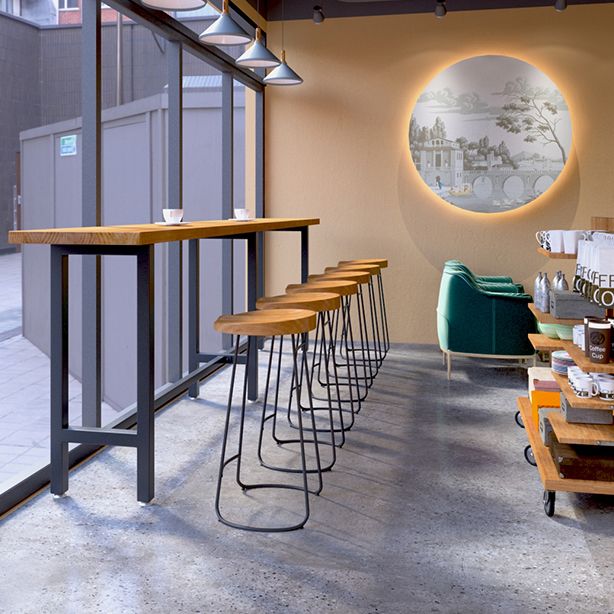 1/4/7 stuks industriële ijzeren balk tafel set rechthoek dennenhout bistro set met voetsteun