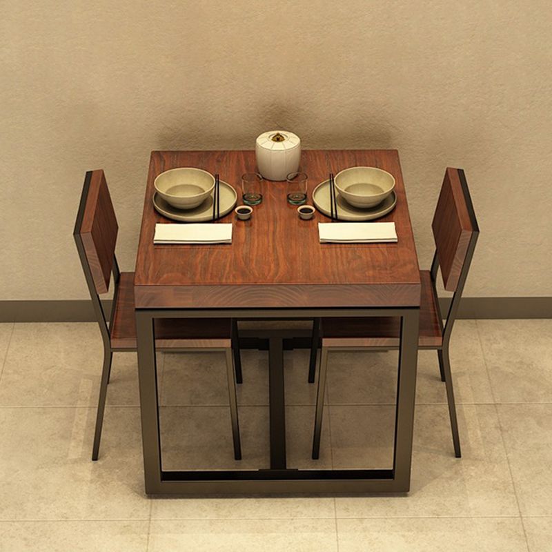 Solid Wood Industrial Dining Table Brown Square Table with Trestle Base for Dinning Room Clearhalo ' dining_table' 'Dining Tables & Seating' 'Dining Tables' 'furn' 'furn_dining_table' 'Furniture' 'furniture_dining_table' 'Kitchen & Dining Furniture' 'kitchen&dining_furn' 'kitchen' 'kitchen_dining_table' 1200x1200_efb944db-b50a-4041-a6af-f920e36516be