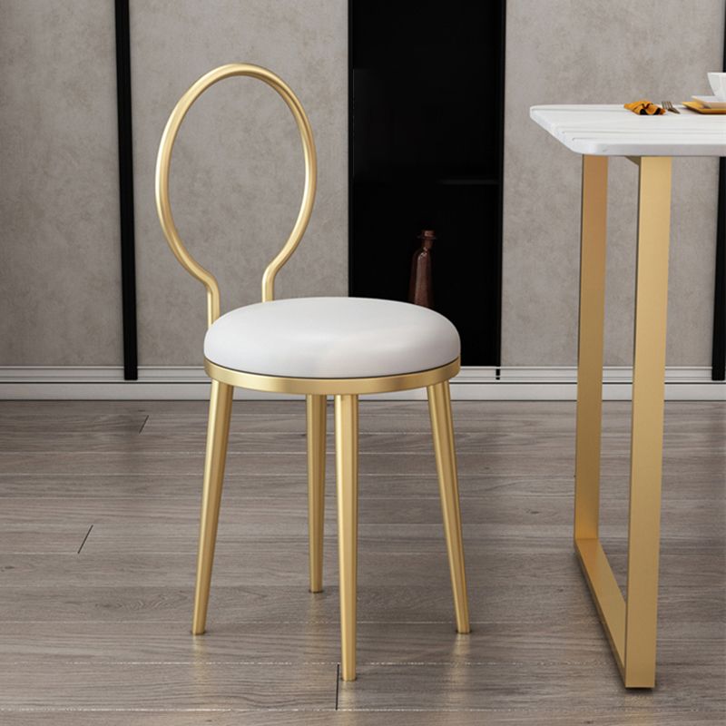 Glam Metal Dining Room Chair Armless Open Back Dining Side Chair for Home Use Clearhalo ' kitchen&dining_furn' 'Dining Chairs' 'Dining Tables & Seating' 'dining_chair' 'furn' 'furn_dining_chair' 'Furniture' 'furniture_dining_chair' 'Kitchen & Dining Furniture' 'kitchen' 1200x1200_efbcbfa0-9ea3-4681-bab3-58007167da5d