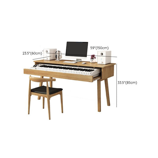 Modern Style Natural Piano Table Solid Wood Parsons Base Computer Desk Clearhalo 'furn' 'furn_office_desk' 'Furniture' 'Office Desks' 'Office Furniture' 'office_desk' 1200x1200_efbd3b9d-f678-4a6d-bff5-f2ec8d1b9765