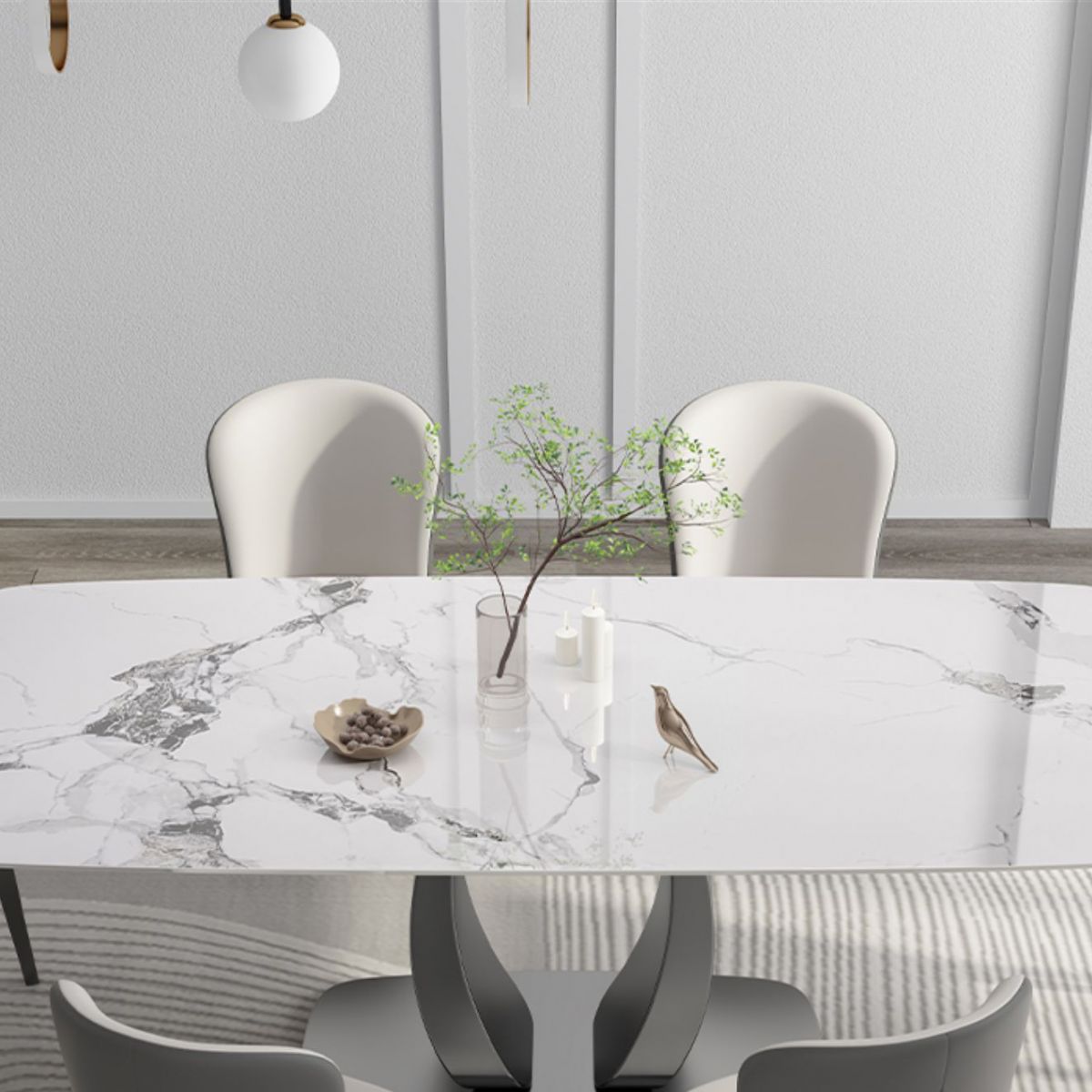 Modern 1/2/5/7 Pieces Rectangle Dining Set Sintered Stone Top Dinette Table Set Clearhalo 'Dining Room Sets' 'Dining Tables & Seating' 'dining_room_set' 'furn' 'furn_dining_room_set' 'Furniture' 'Kitchen & Dining Furniture' 1200x1200_efbe07d9-5afc-455d-8799-2d58f472a50f