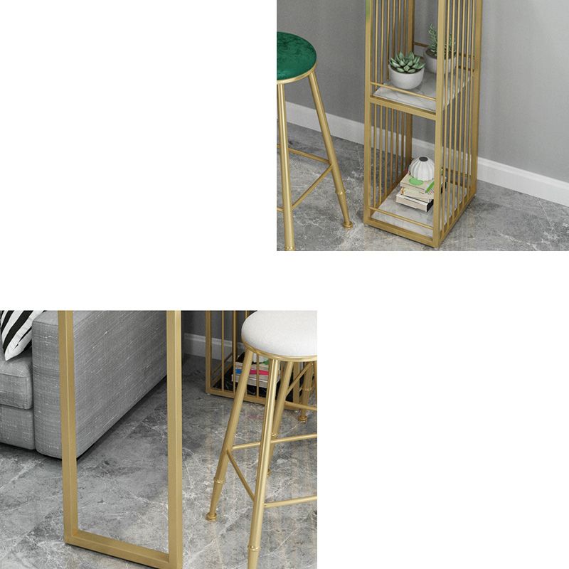 Glam 41,3"H Bartisch, weiße Kunstmarmorplatte, Kneipentisch für das Esszimmer